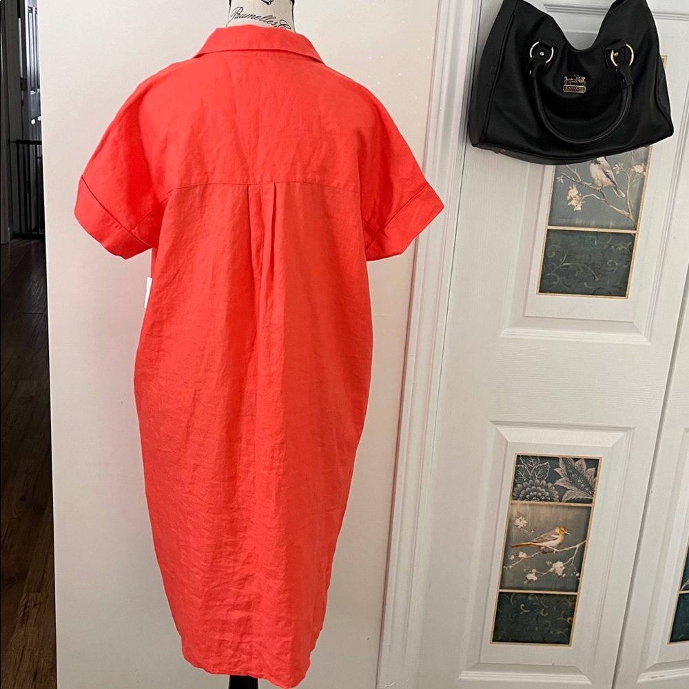 💗Coral Short Sleeve Dress - Picture 4 of 14